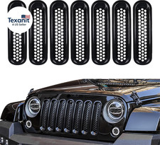 7PCS Front Grill Mesh Inserts, Matte Black Front Mesh Grille Cover Guard Clip-In