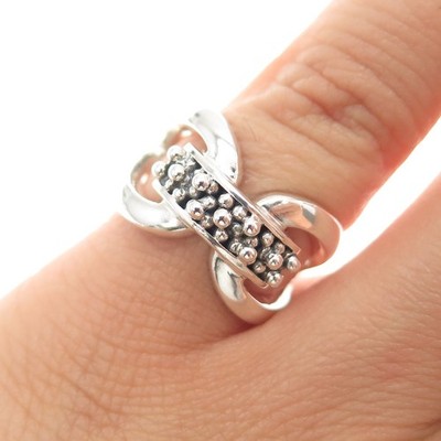 Michael Dawkins 925 Sterling Silber Modernist Perlen Ring Größe 5,25