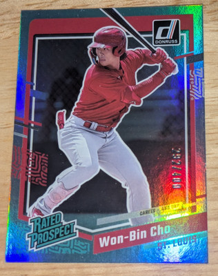 Won-Bin Cho 2023 Donruss Rated Prospect Career Stat Line ROOKIE #'ed /400