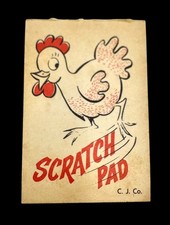 Vintage Miniature Scratch Pad Notepad Notebook Ephemera Vending Prize Chicken