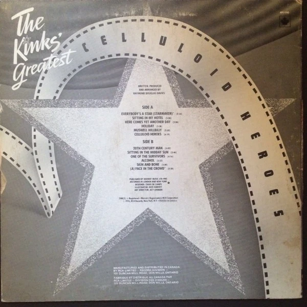 The Kinks - Celluloid Heroes - The Kinks' Greatest-1976 (VG+/[VG+) - "Vinyl Reco - Image 2 of 4
