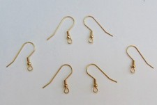 100 Stainless Steel GOLD PLATED FRENCH HOOKS EarWires Earring w/ ball bead coil