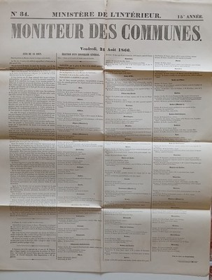 JOURNAL LE MONITEUR DES COMMUNIS - Ernennungen zu den Generalräten - 24 08 1866