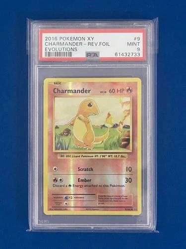 2016 Pokemon XY Charmander - Reverse Foil Evolutions #9 PSA 9