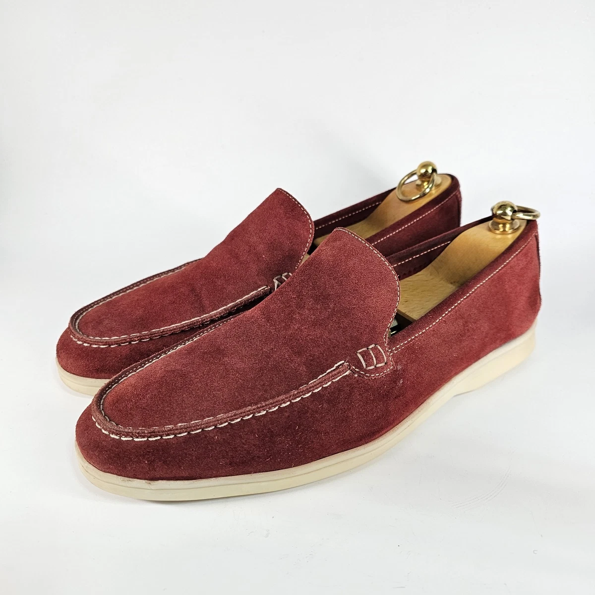 Comme Des Garcons SHIRT Loafer Shoes Round Toe Casual Slip On Suede Red Size 7 Red Loafer Suede Casual Shoes for Men for sale | eBay main image 2