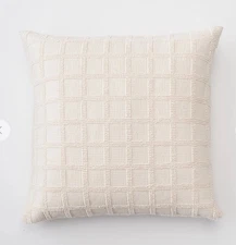 Schoolhouse pillow Euro sham Popcorn Grid In Natural