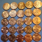 1963-2025 Lot of 25 AU-GEM Red LINCOLN CENTS P&D various dates, some dupes (P1)