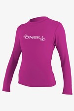 O'Neill Basic Skins L/S Sun Shirt Rashguard - Women's - Medium / Fox Pink