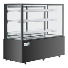 59 1/8" Square Glass Black Refrigerated Bakery Display Case