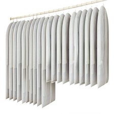 20 Pack Combo Size Clear Garment Bags for Hanging Clothes with Full Zipper fo...