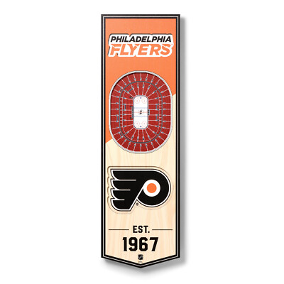 NHL Philadelphia Flyers Stadion Stadium 3D Wandbild Wood Banner Holzschild Holz