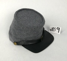 Confederate Civil War Kepi of Grey Wool with Black Band - Size Medium