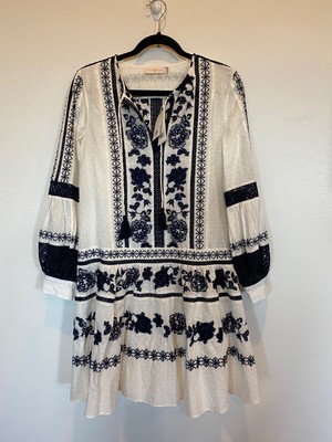 tory burch boho embroidered dress