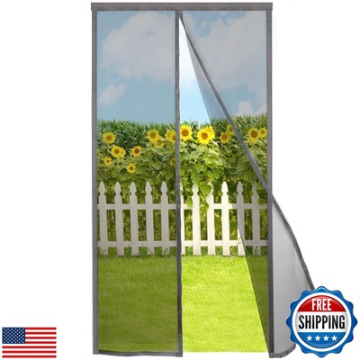 Risareyi Magnetic Screen Door Self Closing, Grey Upgraded Polyester Thicken M