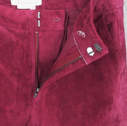 Anthropologie Suede Pants Carson Bootcut Trousers Lined Pockets Red Size 6 - Picture 10 of 12