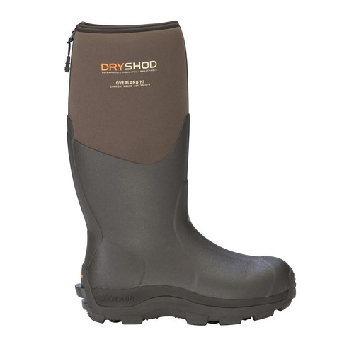 Dryshod Overland Hi Khaki Brown Rubber Waterproof Neoprene Hunting Boot Muck