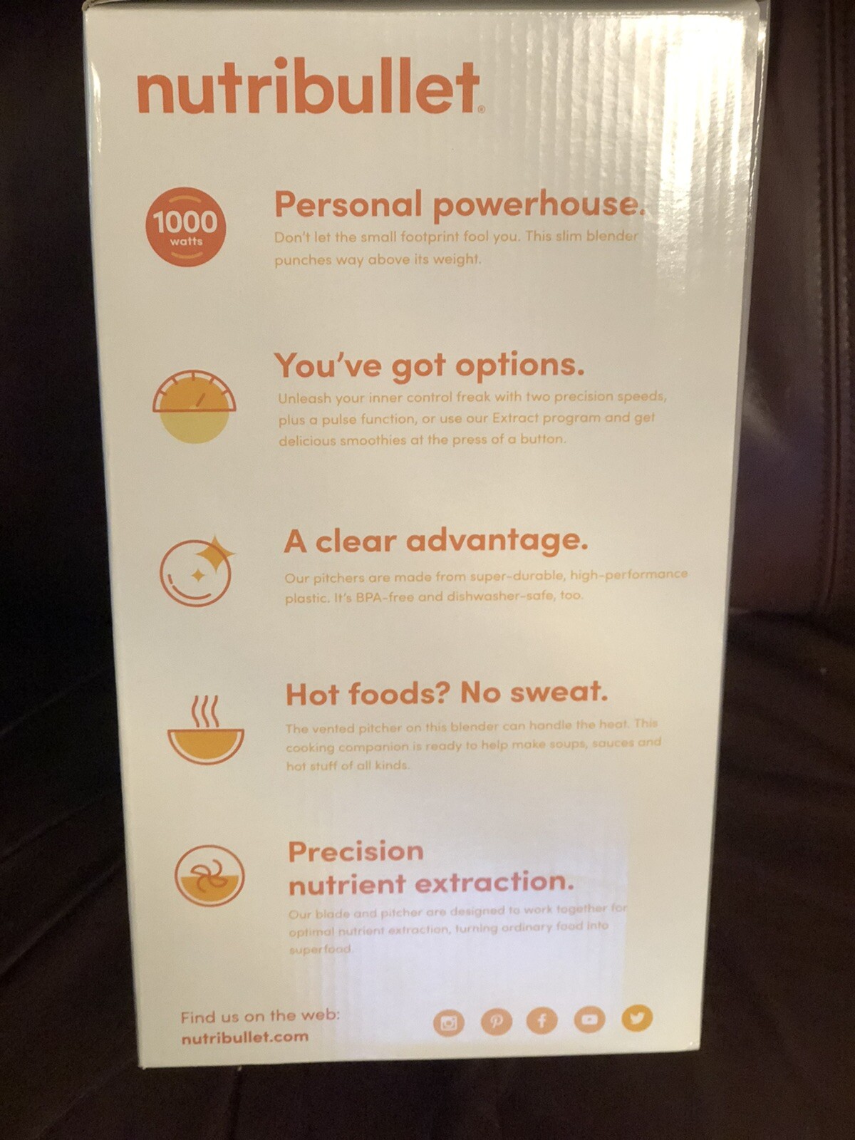 Nutribullet SELECT 1000 Watt Blender / 32oz Hot or Cold Foods / BD-BX098A-23 NEW