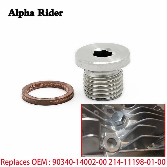 Oil Drain Plug w/ Gasket For Yamaha Grizzly Big Bear Tracker Bruin MOTO