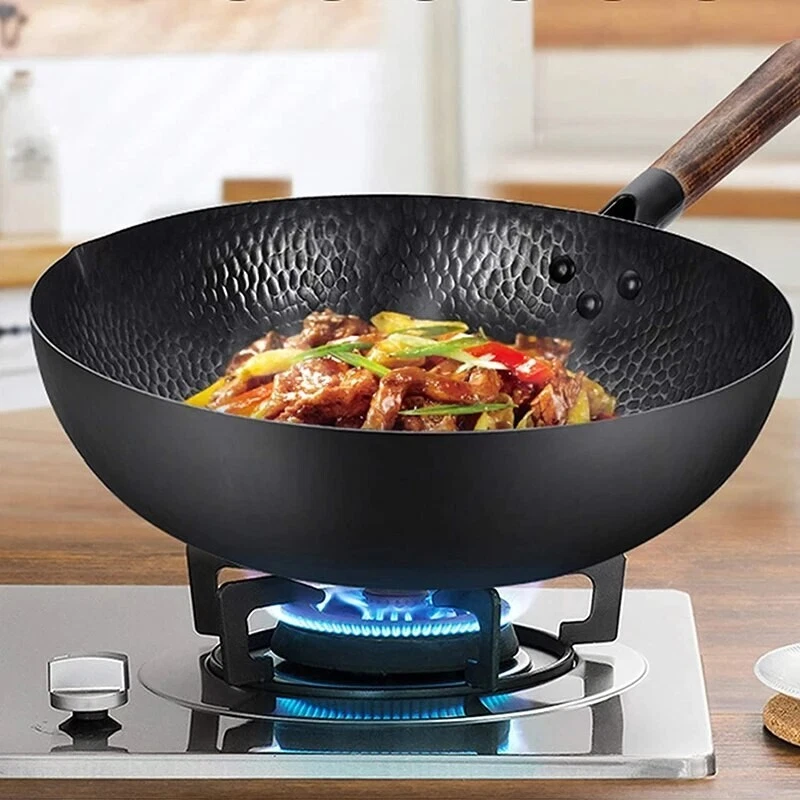 Carbon Steel Wok Traditional Handmade Non-stick Pan Non-coating Cooker Cookware
Opens in a new windo