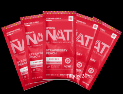  Pruvit Keto OS NAT Ketones Charged Strawberry Peach 5 pack Free Ship 2027