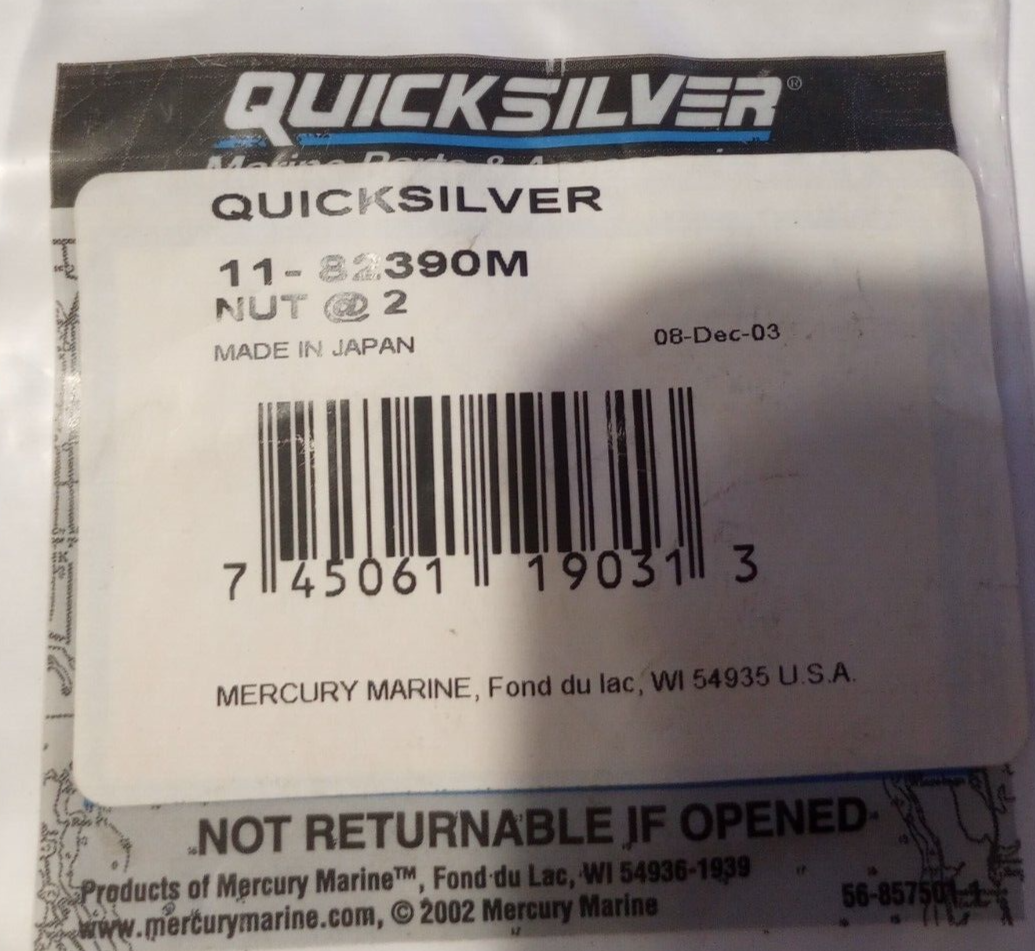 Mercury Quicksilver Nut NOS 11-82390M Qty. 2 (L-8246) | eBay