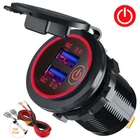 12V Car Cigarette Lighter Socket Dual QC 3.0 USB Port Charger Power Outlet LED