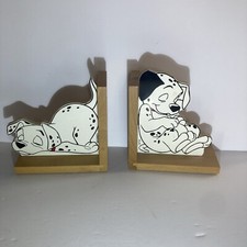 Rare Serre-livres Disney 1001 Dalmatiens en bois- Vilac Collector /epoque Tintin