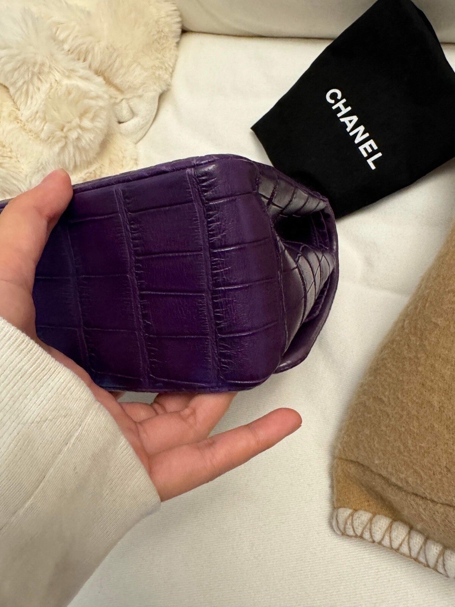 Chanel Jumbo Matte Alligator Double Flap Amethyst Purple Bag | eBay
