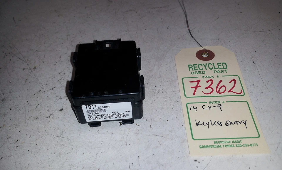 Mazda CX-9 2014 módulo de control de entrada eléctrico sin llave OEM TD11675R0B #7362 Foto 3 de 4