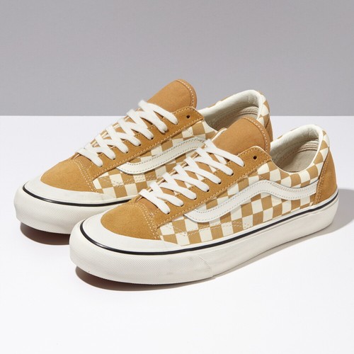 mustard yellow checkered vans