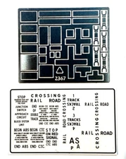 HO Scale Trackside Signage (photo-etch and decal)- Showcase Miniatures (2367)