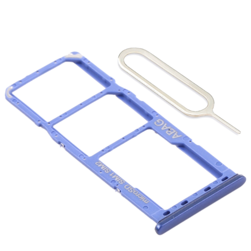 Pour Samsung Galaxy A21s (A217F) Tiroir Carte Dual SIM Card Rack Support - BLEU - Photo 1/5