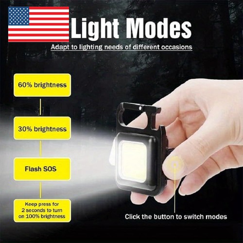 2 /12 PCS COB Mini LED Flashlight Keychain Work Repaire Light COB Magnetic Camp