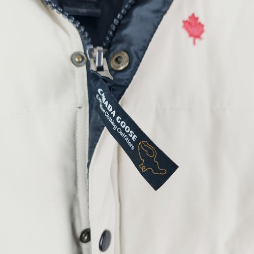 Gilet vintage uomo Canada Goose gilet giacca beige piumino imbottito isolato L 44" - Foto 8 di 19