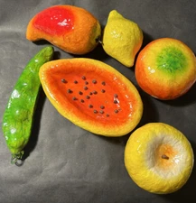 Fake Vegetables And Fruit Realistic Prop Decor Set Of 6