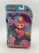 New WowWee Fingerlings Interactive Baby Monkey BELLA W/ Stand Hot Pink Magenta
