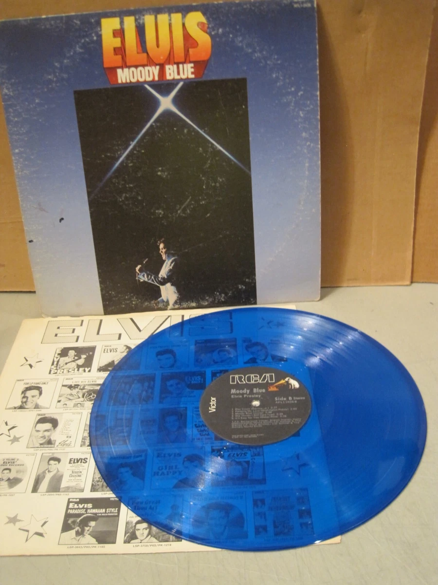Elvis Presley- Moody Blue LP Vinyl Blue Vinyl RCA AFL 1-2428
