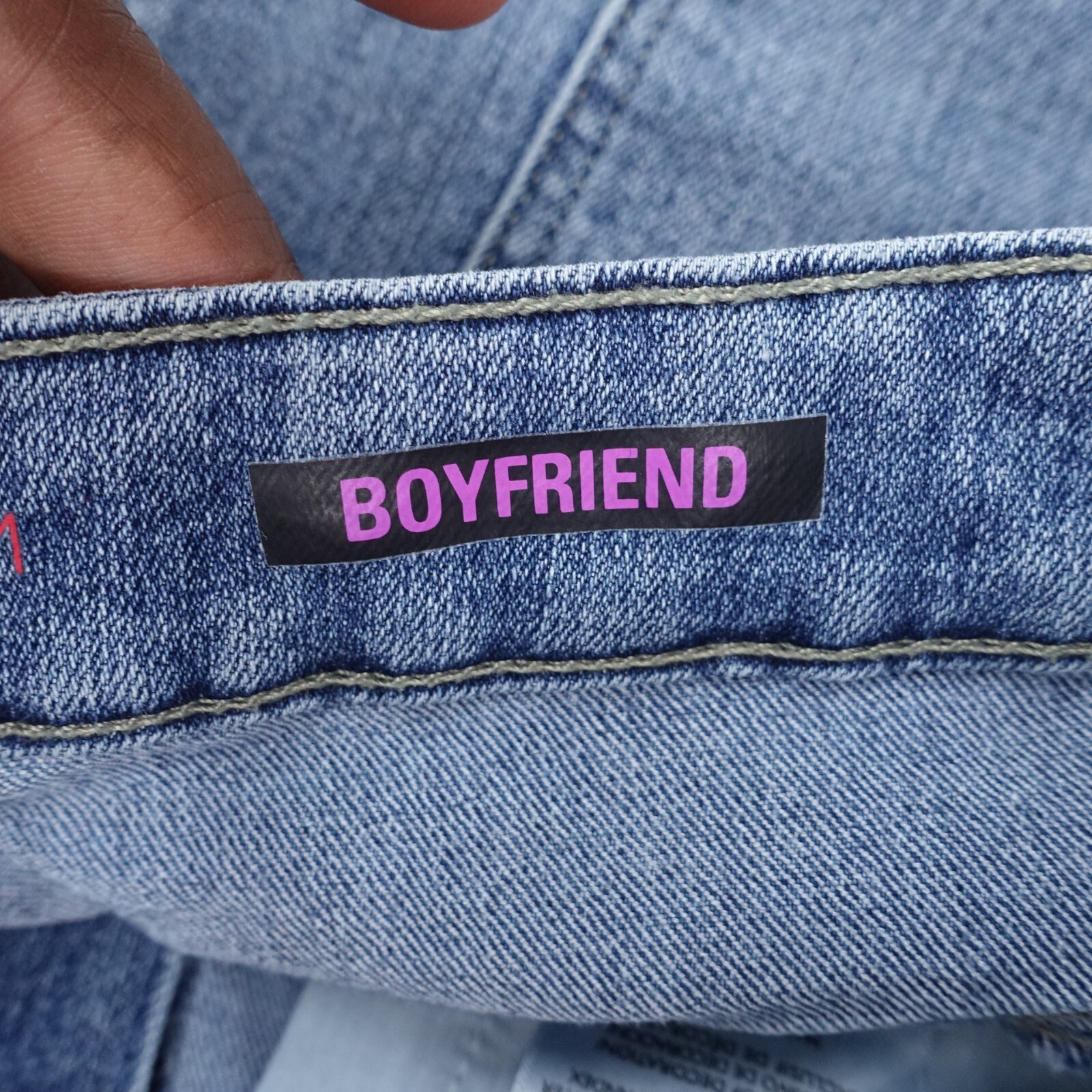 Style&co. Boyfriend Jeans Women's 12 Blue Medium Wash Denim Stretch Zip Fly