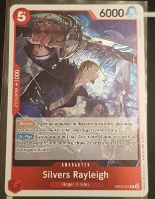 One Piece TCG Silvers Rayleigh Rare OP09-005 Englisch