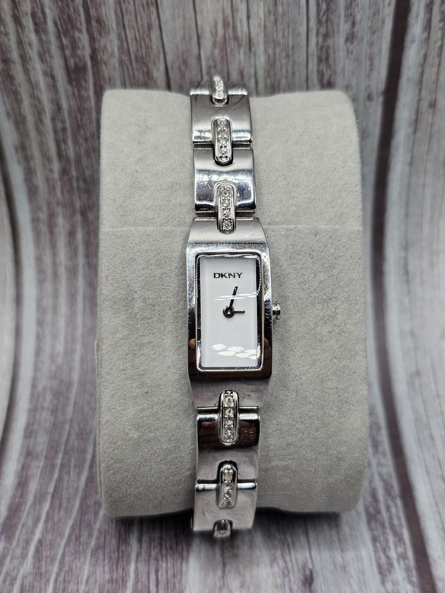 DKNY, Silver Tone Rhinestones, Small Women Watch 110709 (Not Working)
