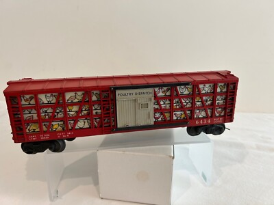 Lionel 6434 #4 POULTRY DISPATCH CAR - ILLUMINATED~ BLT-1958 WHITE STOCK BOX