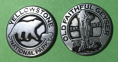#ad #ad Yellowstone National Park Bear Old Faithful Token $3.75