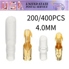 200/400PCS Male Female Bullet Terminal Connector Socket 4.0mm Motorcycle Car