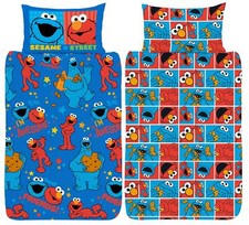 Sesame Street Single Duvet Cover Elmo & Cookie Monster Reversible Bedding Set
