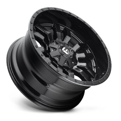 20 FUEL SLEDGE MATTE BLACK W/ GLOSS LIP 20X9 6X135 D59620909856 WHEEL RIM 1