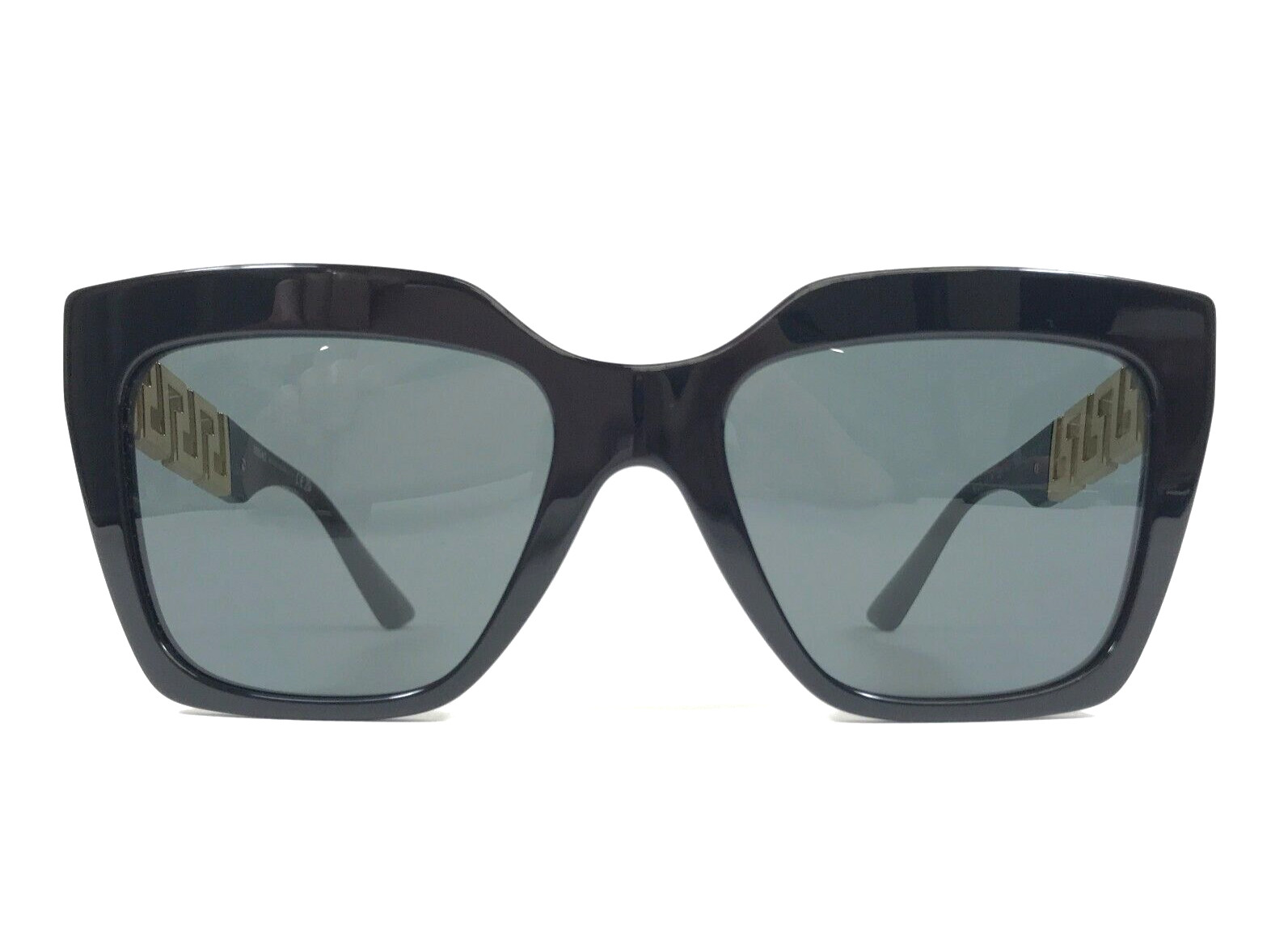 Солнцезащитные очки Versace МОД4418 GB187 с бабочкой из черного золота и светло-серыми линзами 28090₽