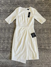 Lulus Womens XS Dress White Formal Half Sleeve Knee Length NWT M6
