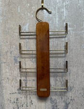 Tie Hanger Wood and Metal Classic Sleek Design 8 Slots Holds