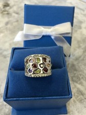 NEW AMETHYST GARNET PERIDOT CITRINE CZ STONES 925 STERLING SILVER RING 8 7Grams