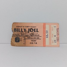 Billy Joel Concert Ticket Stub October 6, 1978 Buffalo New York Red Level